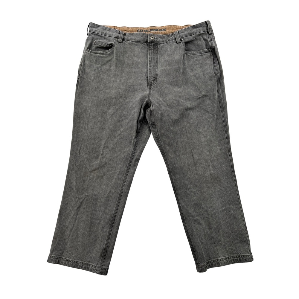 Duluth Trading Flex Ballroom Jeans Men 42x28 Gray Relaxed Fit Work Denim Stretch